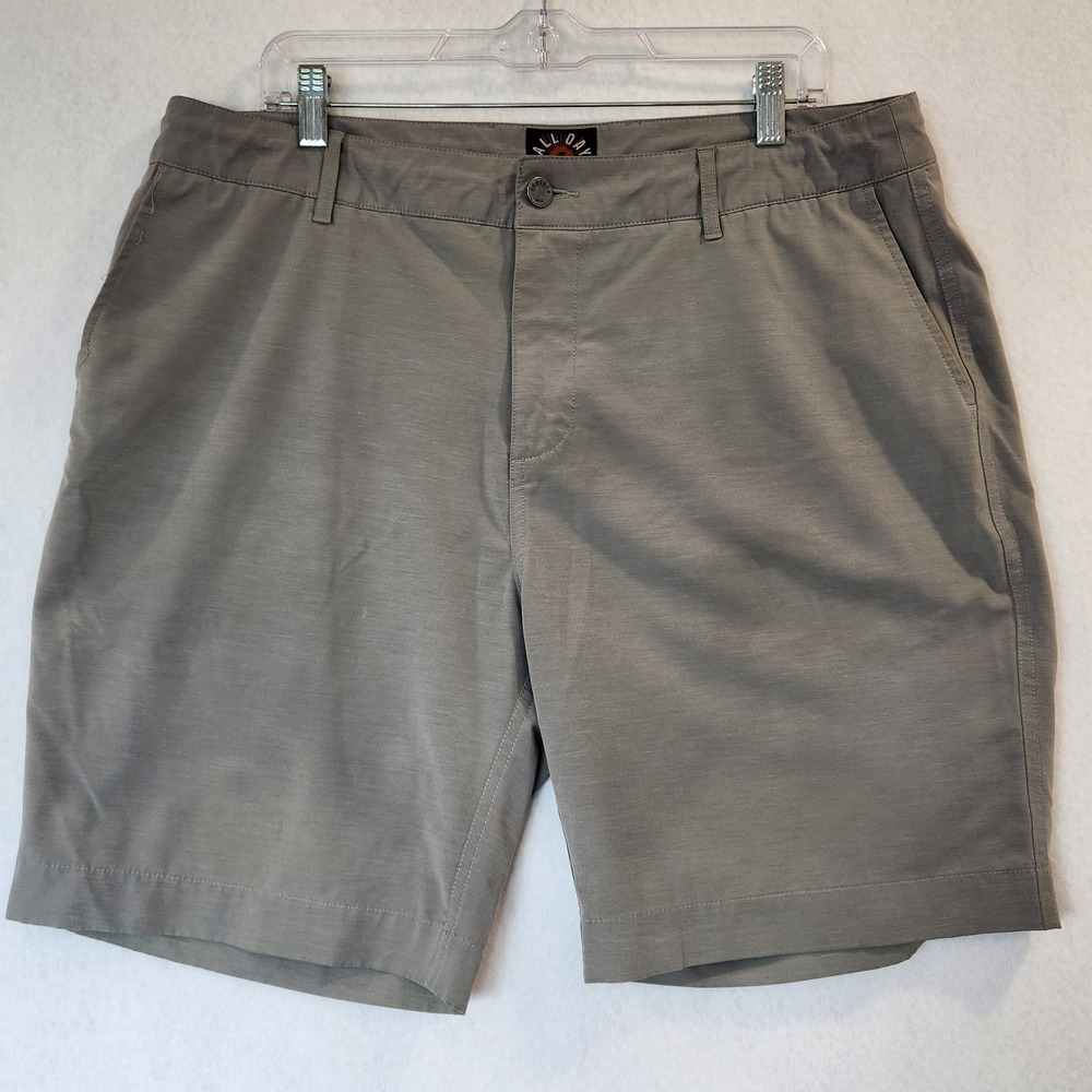 Faherty‎ All Day Shorts Mens 36 x  8.5 Grey Hybrid Boardshorts Stretch Quick Dry